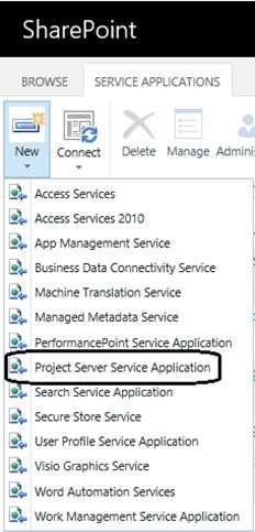 new Project Server Service Application